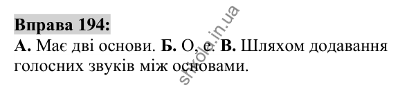 Вправа 194 Відповідь до вправи 194 (с. 73) з української мови для 6 класу (Заболотний, 2023): Словотвір. Орфографія