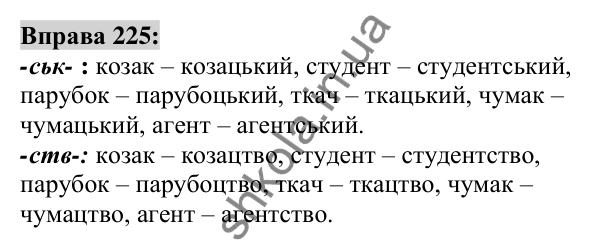 Вправа 225 Відповідь до вправи 225 (с. 85) з української мови для 6 класу (Заболотний, 2023): Словотвір. Орфографія