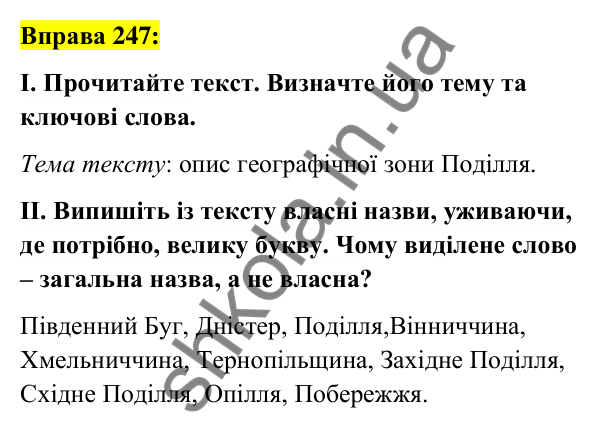 Вправа 247 Відповідь до вправи 247 (с. 96) з української мови для 6 класу (Заболотний, 2023): Іменник