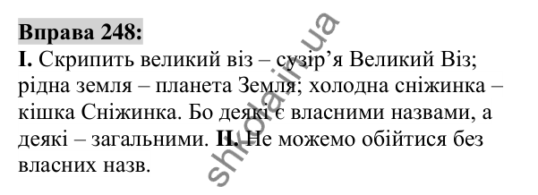 Вправа 248 Відповідь до вправи 248 (с. 97) з української мови для 6 класу (Заболотний, 2023): Іменник
