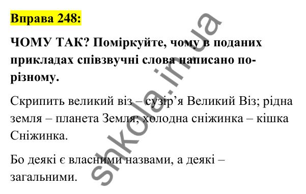 Вправа 248 Відповідь до вправи 248 (с. 97) з української мови для 6 класу (Заболотний, 2023): Іменник