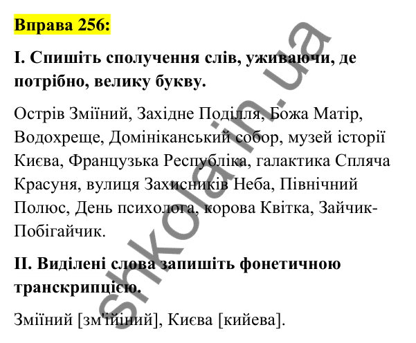 Вправа 256 Відповідь до вправи 256 (с. 99) з української мови для 6 класу (Заболотний, 2023): Іменник