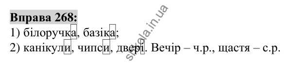 Вправа 268 Відповідь до вправи 268 (с. 103) з української мови для 6 класу (Заболотний, 2023): Іменник