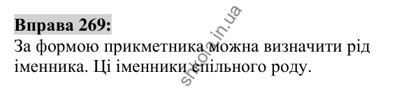 Вправа 269 Відповідь до вправи 269 (с. 104) з української мови для 6 класу (Заболотний, 2023): Іменник
