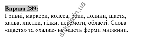 Вправа 289 Відповідь до вправи 289 (с. 110) з української мови для 6 класу (Заболотний, 2023): Іменник