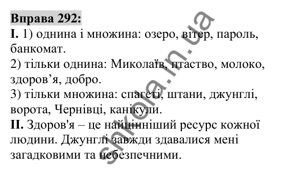 Вправа 292 Відповідь до вправи 292 (с. 111) з української мови для 6 класу (Заболотний, 2023): Іменник