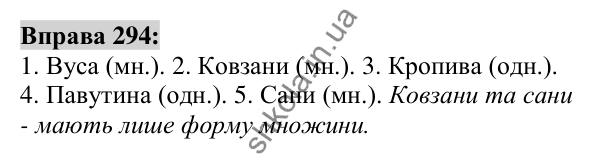 Вправа 294 Відповідь до вправи 294 (с. 111) з української мови для 6 класу (Заболотний, 2023): Іменник