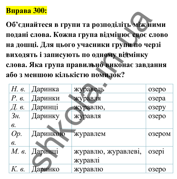 Вправа 300 Відповідь до вправи 300 (с. 114) з української мови для 6 класу (Заболотний, 2023): Іменник
