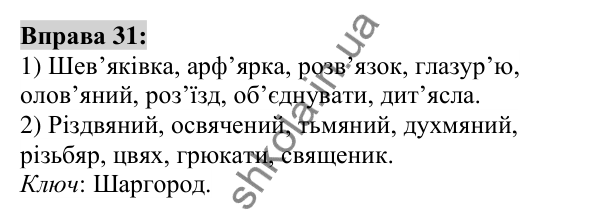 Вправа 31 Відповідь до вправи 31 (с. 15) з української мови для 6 класу (Заболотний, 2023): Повторення, узагальнення та поглиблення...