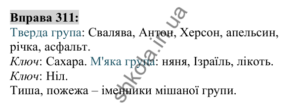 Вправа 311 Відповідь до вправи 311 (с. 117) з української мови для 6 класу (Заболотний, 2023): Іменник