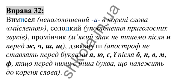 Вправа 32 Відповідь до вправи 32 (с. 15) з української мови для 6 класу (Заболотний, 2023): Повторення, узагальнення та поглиблення...