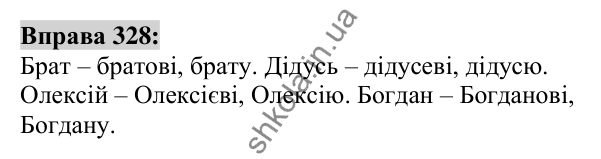 Вправа 328 Відповідь до вправи 328 (с. 123) з української мови для 6 класу (Заболотний, 2023): Іменник