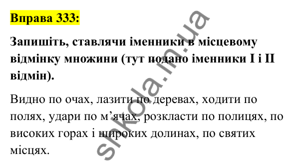 Вправа 333 Відповідь до вправи 333 (с. 125) з української мови для 6 класу (Заболотний, 2023): Іменник