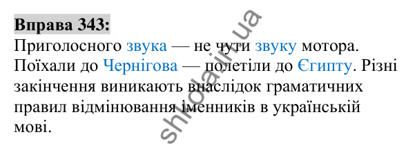 Вправа 343 Відповідь до вправи 343 (с. 128) з української мови для 6 класу (Заболотний, 2023): Іменник