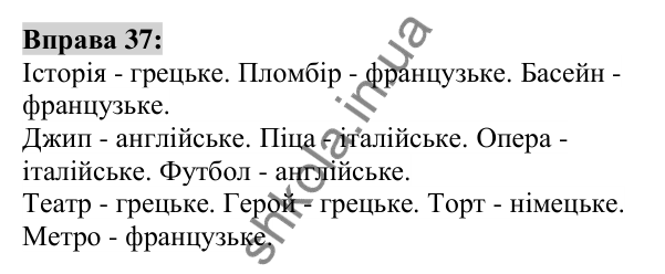 Вправа 37 Відповідь до вправи 37 (с. 18) з української мови для 6 класу (Заболотний, 2023): Лексикологія. Орфографія