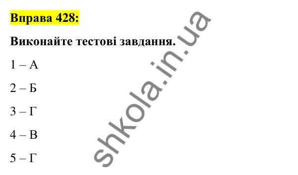 Вправа 428 Відповідь до вправи 428 (с. 154) з української мови для 6 класу (Заболотний, 2023): Іменник