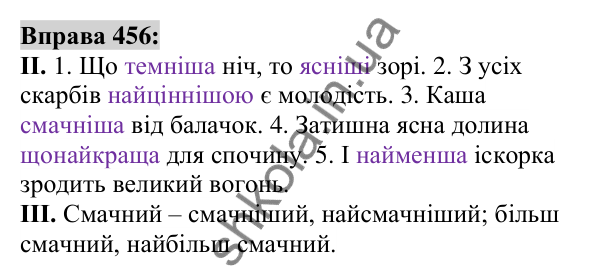 Вправа 456 Відповідь до вправи 456 (с. 168) з української мови для 6 класу (Заболотний, 2023): Прикметник