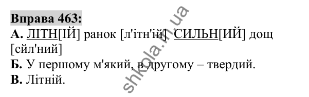 Вправа 463 Відповідь до вправи 463 (с. 171) з української мови для 6 класу (Заболотний, 2023): Прикметник