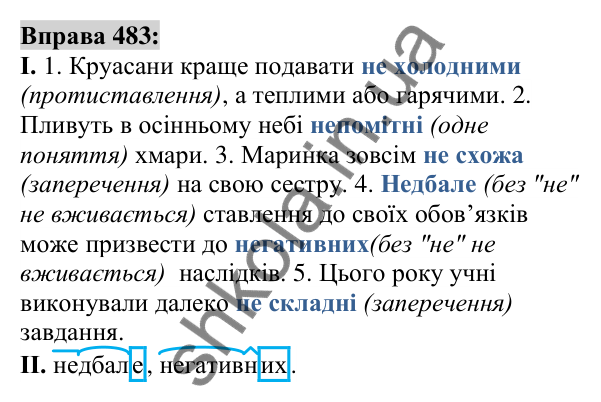 Вправа 483 Відповідь до вправи 483 (с. 180) з української мови для 6 класу (Заболотний, 2023): Прикметник