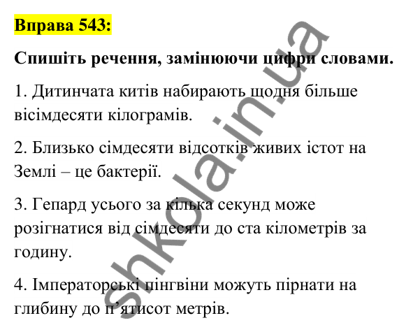 Вправа 543 Відповідь до вправи 543 (с. 205) з української мови для 6 класу (Заболотний, 2023): Числівник