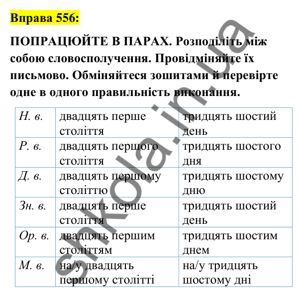 Вправа 556 Відповідь до вправи 556 (с. 209) з української мови для 6 класу (Заболотний, 2023): Числівник