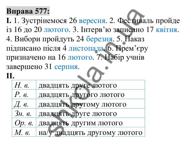 Вправа 577 Відповідь до вправи 577 (с. 217) з української мови для 6 класу (Заболотний, 2023): Числівник