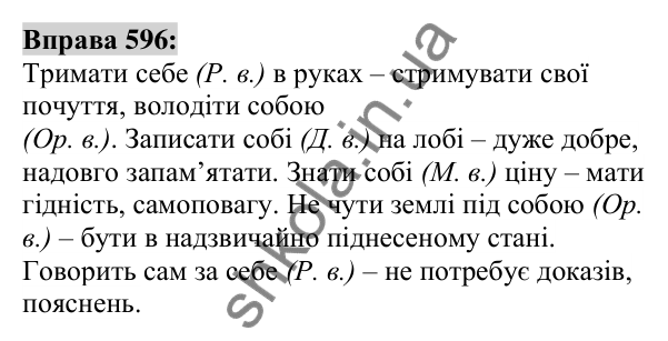 Вправа 596 Відповідь до вправи 596 (с. 225) з української мови для 6 класу (Заболотний, 2023): Займенник