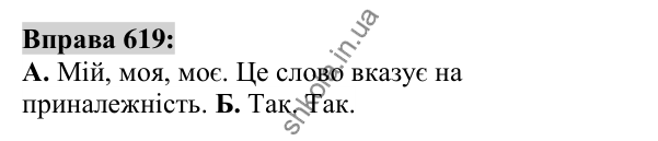 Вправа 619 Відповідь до вправи 619 (с. 235) з української мови для 6 класу (Заболотний, 2023): Займенник