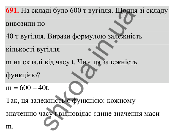 ГДЗ Алгебра 7 клас Бевз 2024 — завдання 691, § 16. Що таке функція?