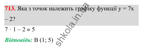 Завдання 713 ГДЗ Алгебра 7 клас Бевз 2024 — завдання 713, § 17. Графік функції