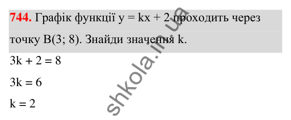 ГДЗ Алгебра 7 клас Бевз 2024 — завдання 744, § 17. Графік функції