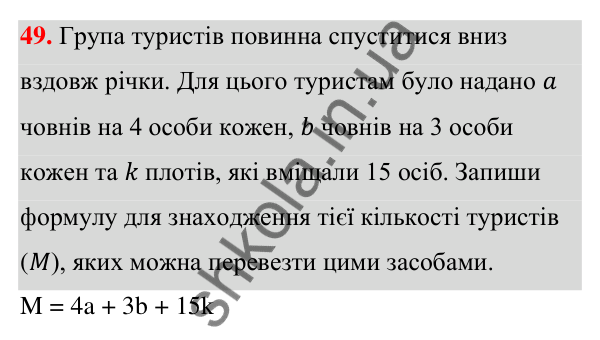 Завдання 49 ГДЗ Алгебра 7 клас Бевз 2024 — завдання 49, § 2. Тотожні вирази