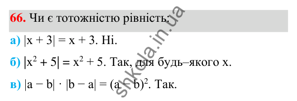 Завдання 66 ГДЗ Алгебра 7 клас Бевз 2024 — завдання 66, § 2. Тотожні вирази