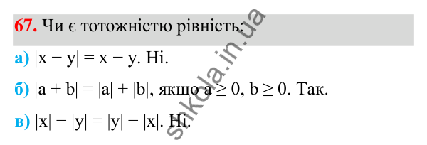 Завдання 67 ГДЗ Алгебра 7 клас Бевз 2024 — завдання 67, § 2. Тотожні вирази