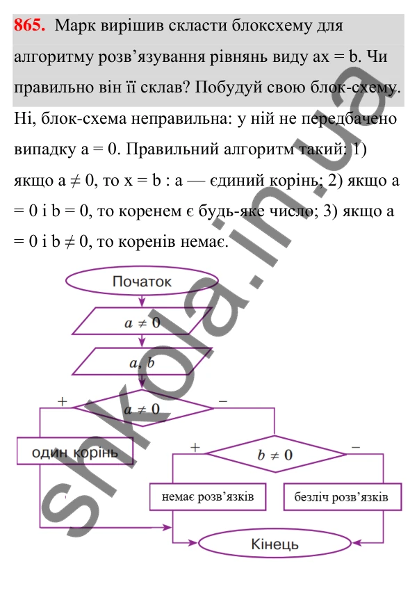 Завдання 865 ГДЗ Алгебра 7 клас Бевз 2024 — завдання 865, § 20. Лінійні рівняння
