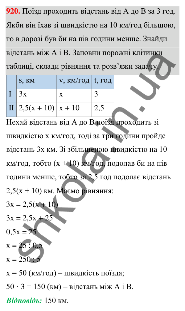 Завдання 920 ГДЗ Алгебра 7 клас Бевз 2024 — завдання 920, § 21. ...задач за допомогою рівнянь