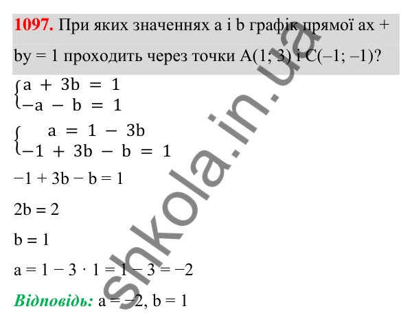 ГДЗ Алгебра 7 клас Бевз 2024 — завдання 1097, § 25. ...систем методом підстановки