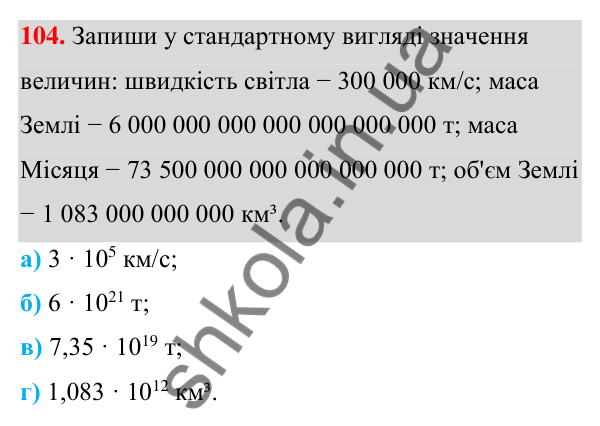 Завдання 104 ГДЗ Алгебра 7 клас Бевз 2024 — завдання 104, § 3. Вирази зі степенями