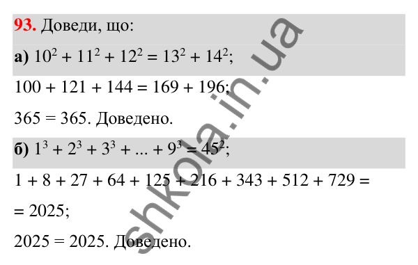 Завдання 93 ГДЗ Алгебра 7 клас Бевз 2024 — завдання 93, § 3. Вирази зі степенями