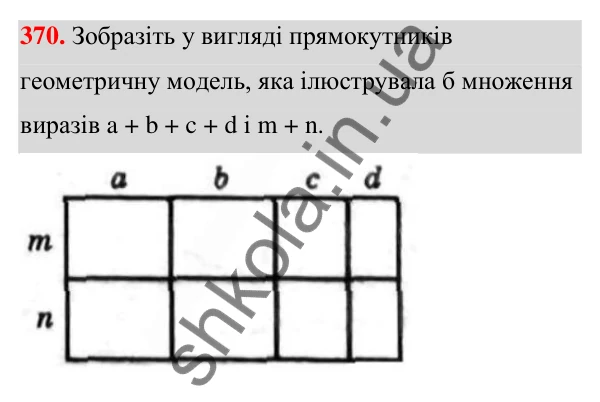 Завдання 370 ГДЗ Алгебра 7 клас Бевз 2024 — завдання 370, § 9. Множення многочленів