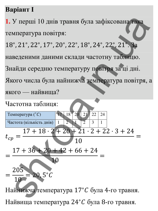 ГДЗ Алгебра 7 клас Бевз 2024 — самостійна робота № 8, варіант I, завдання 1