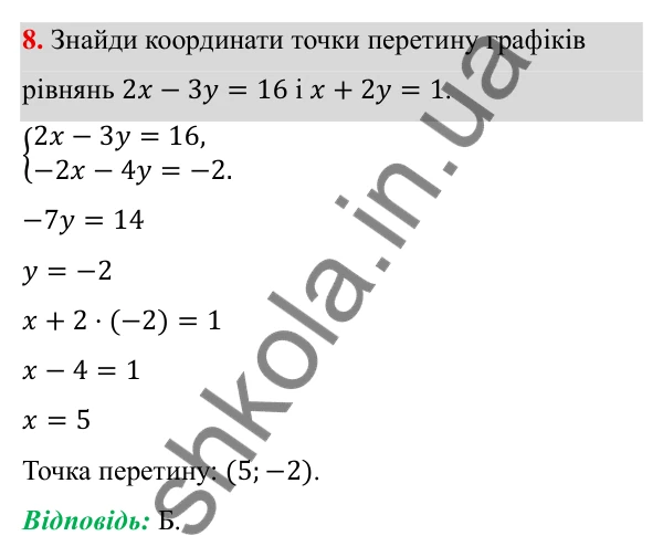 ГДЗ Алгебра 7 клас Бевз 2024 — тестові завдання № 7, завдання 8