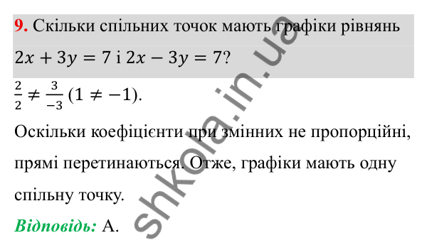 ГДЗ Алгебра 7 клас Бевз 2024 — тестові завдання № 7, завдання 9