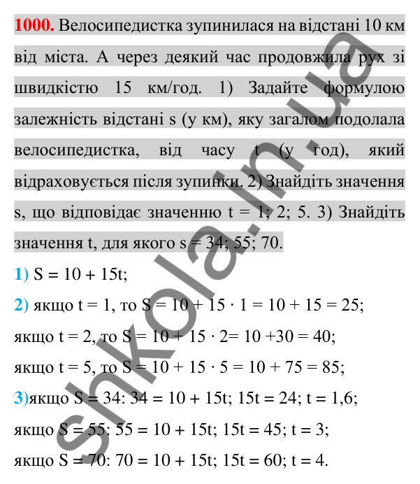 Відповідь до завдання 1000 (с. 185) з алгебри для 7 класу (Істер, 2024): Функція. Область визначення та область значень…