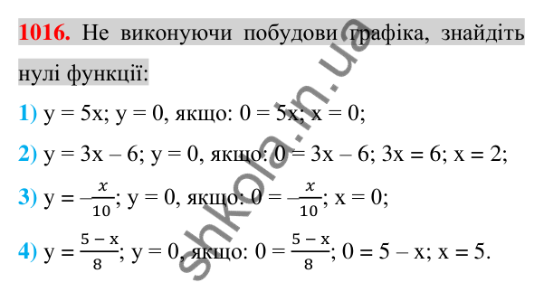 Відповідь до завдання 1016 (с. 192) з алгебри для 7 класу (Істер, 2024): Графік функції. Графічний спосіб задання функції