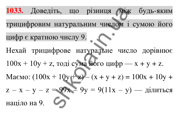 Відповідь до завдання 1033 (с. 195) з алгебри для 7 класу (Істер, 2024): Графік функції. Графічний спосіб задання функції