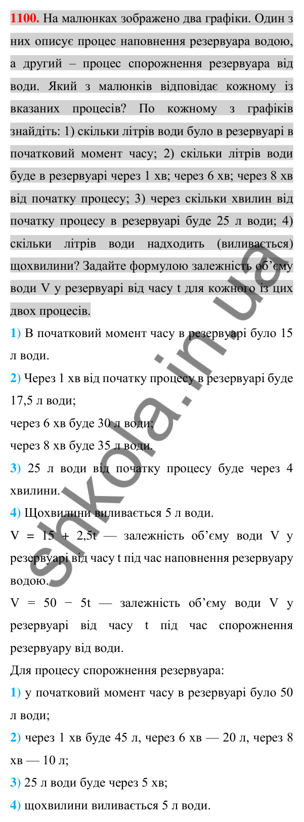 Відповідь до завдання 1100 (с. 212) для повторення розділу 3 з алгебри для 7 класу (Істер, 2024)