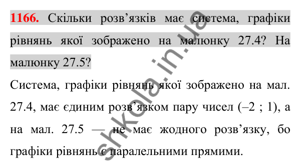 Відповідь до завдання 1166 (с. 230) з алгебри для 7 класу (Істер, 2024): Система двох лінійних рівнянь з двома змінними та…