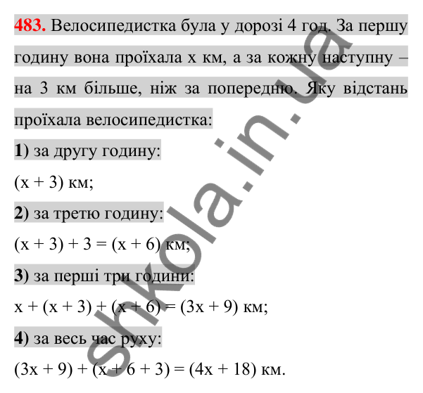 Відповідь до завдання 483 (с. 95) з алгебри для 7 класу (Істер, 2024): Додавання і віднімання многочленів