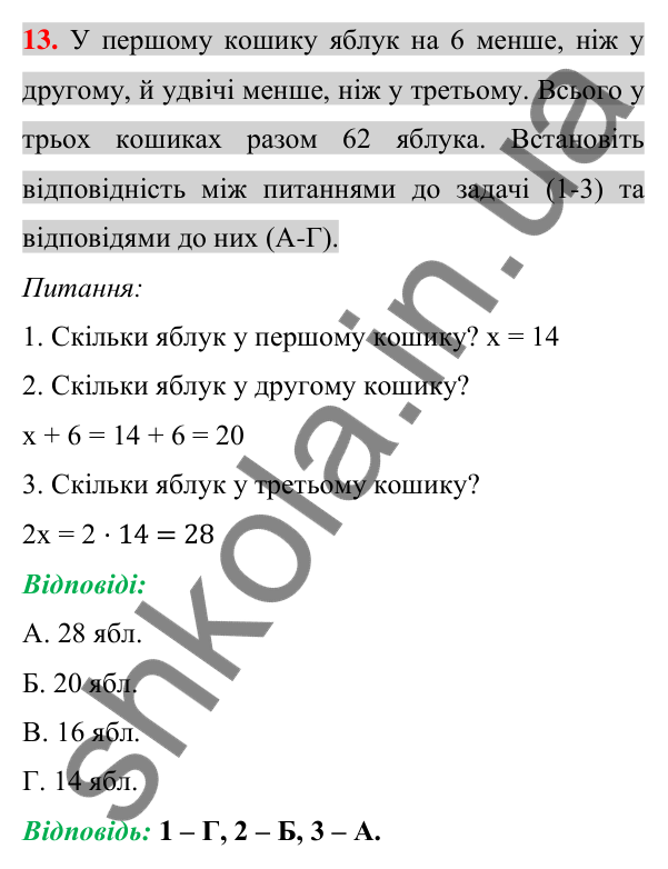 Відповідь до завдання 13 (с. 37) домашньої самостійної роботи № 1 з алгебри для 7 класу (Істер, 2024)